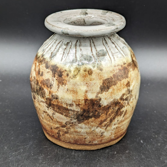 Vintage Hand Thrown Glazed Art Pottery Vase Signed Thorson 1993 - Picture 4 of 13